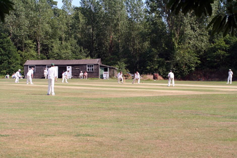 Match in front of the old pavilion at Wickham